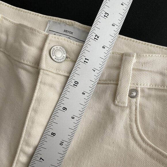 & Other Stories Treasure Cut Wide Leg Jeans Size 30 High Waist Ankle Crop Cream - Picture 13 of 16